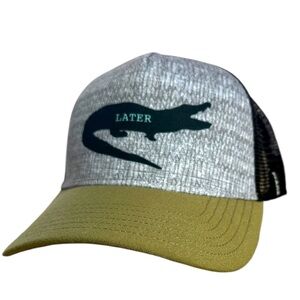 NWT PrAna Journeyman Trucker Cargo Green Gator Later Alligator Trucker Hat OS